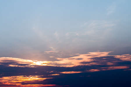 colorful dramatic sky with cloud at sunset
