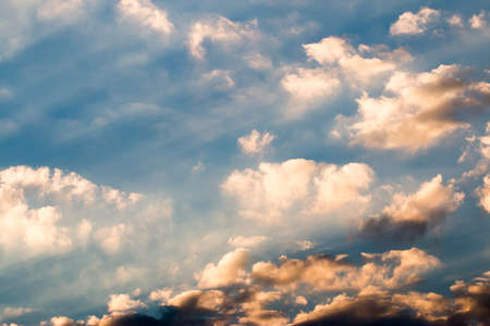 colorful dramatic sky with cloud at sunset