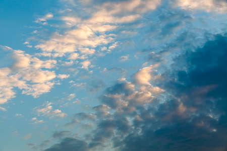 colorful dramatic sky with cloud at sunset