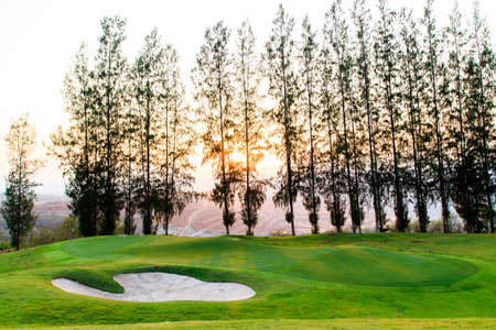 golf place with nice greenの写真素材