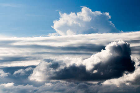 colorful dramatic sky with cloud at sunsetの写真素材