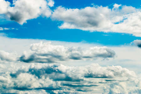 colorful dramatic sky with cloud at sunsetの写真素材