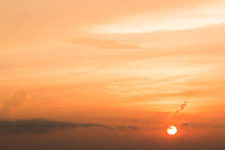 colorful dramatic sky with cloud at sunsetの写真素材