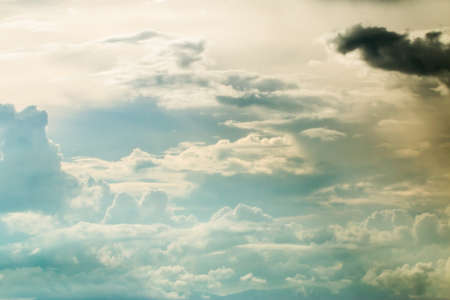 colorful dramatic sky with cloud at sunsetの写真素材