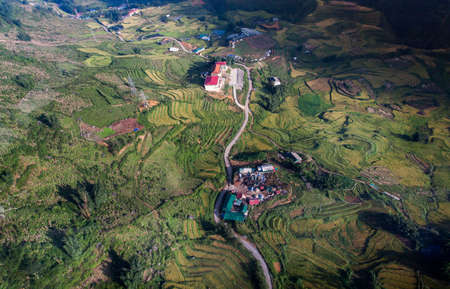 Rice fields at Northwest Vietnamのeditorial素材