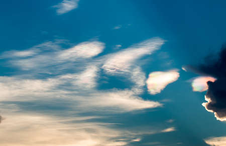 colorful dramatic sky with cloud at sunsetの写真素材