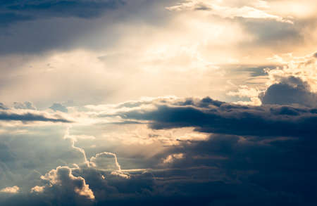 colorful dramatic sky with cloud at sunset