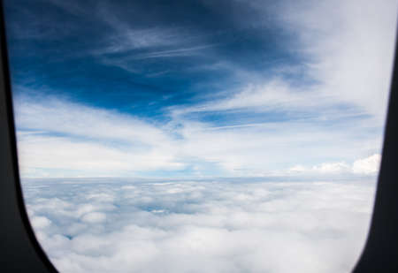 blue sky with the clouds from the plane viewの写真素材