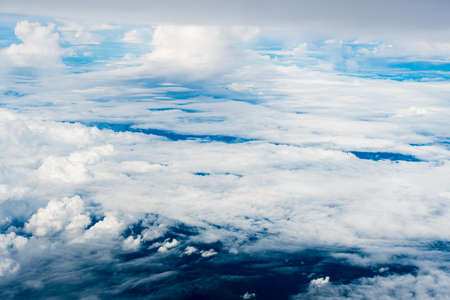 blue sky with the clouds from the plane view