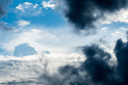 colorful dramatic sky with cloud at sunsetの写真素材