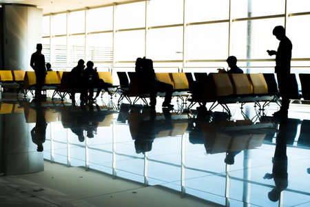 waiting in the airportの写真素材