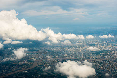 blue sky with the clouds from the plane viewの写真素材