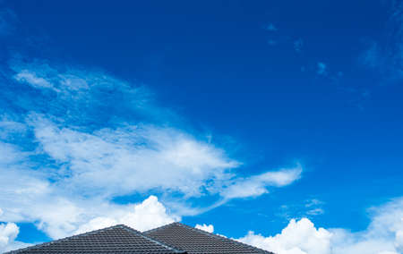 colorful dramatic sky with cloud at sunsetの写真素材