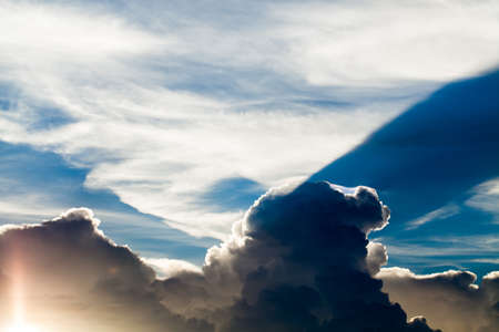 colorful dramatic sky with cloud at sunset