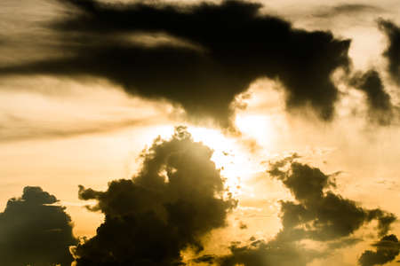 colorful dramatic sky with cloud at sunset.の写真素材