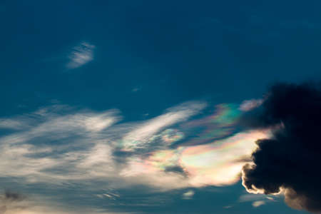 colorful dramatic sky with cloud at sunset.の写真素材