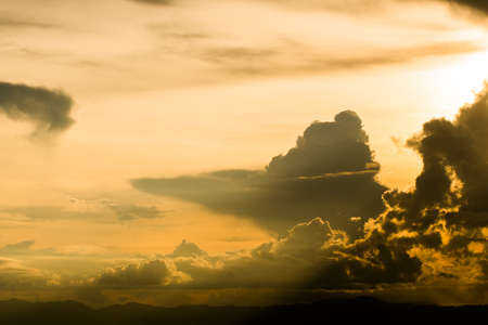 colorful dramatic sky with cloud at sunset.の写真素材