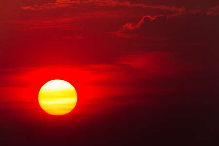 colorful dramatic sky with cloud at sunset.の写真素材