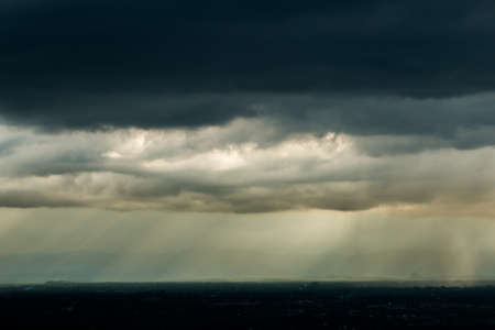 colorful dramatic sky with cloud at sunset.の写真素材