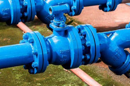 Valves at gas plantのeditorial素材