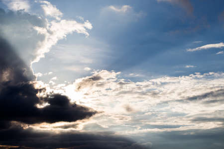colorful dramatic sky with cloud at sunset.