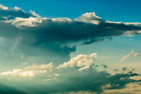 colorful dramatic sky with cloud at sunset.の写真素材