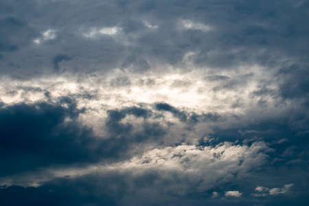 colorful dramatic sky with cloud at sunsetの写真素材