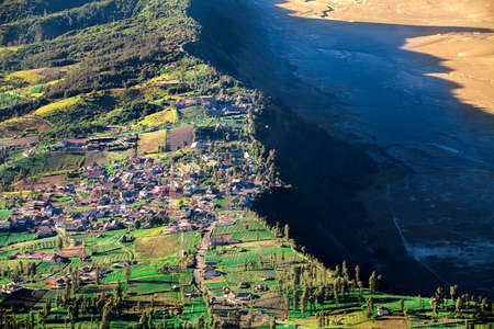 Mount Bromo volcano (Gunung Bromo) during sunrise from viewpoint on Mount Penanjakan, in East Java, Indonesia.のeditorial素材
