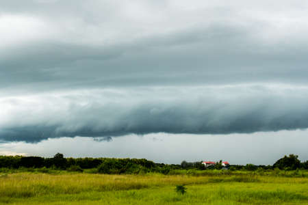 colorful dramatic sky with cloud at sunsetの写真素材