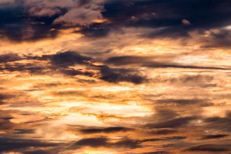 colorful dramatic sky with cloud at sunset
