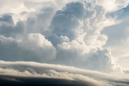 colorful dramatic sky with cloud at sunset.の写真素材