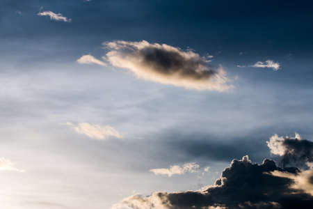 colorful dramatic sky with cloud at sunset