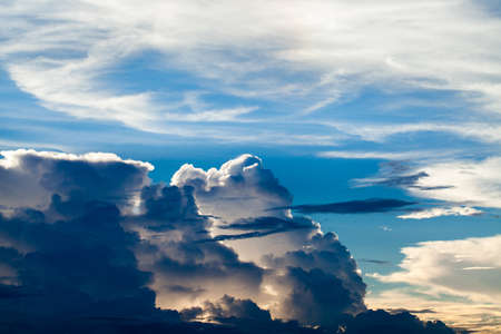 colorful dramatic sky with cloud at sunset.の写真素材