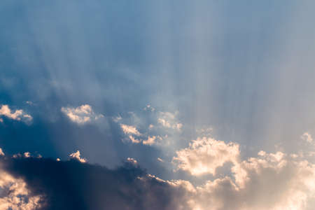 colorful dramatic sky with cloud at sunset.