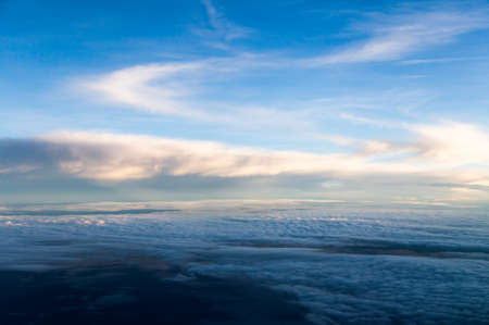 blue sky with the clouds from the plane viewの写真素材