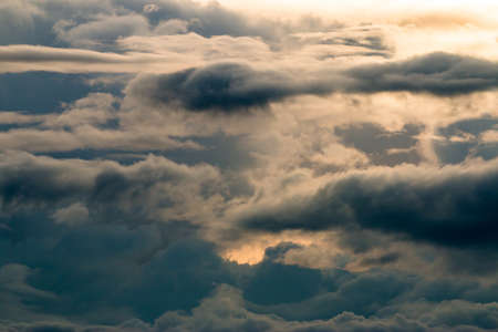 colorful dramatic sky with cloud at sunset.