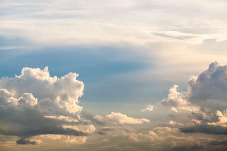 colorful dramatic sky with cloud at sunset.の写真素材