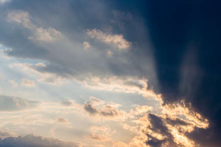 colorful dramatic sky with cloud at sunset.