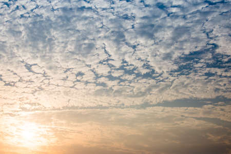 colorful dramatic sky with cloud at sunset.の写真素材