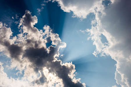 colorful dramatic sky with cloud at sunset.の写真素材