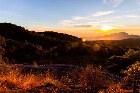 colorful dramatic sky with cloud at sunset.の写真素材