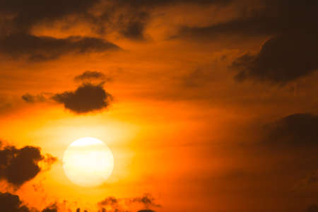 colorful dramatic sky with cloud at sunset.の写真素材