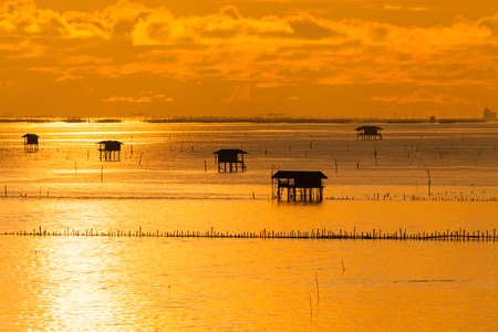 colorful dramatic sky with cloud at sunset.の写真素材
