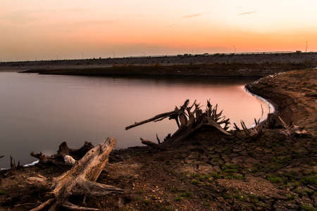 Cracked dry land without water.Abstract background.の写真素材