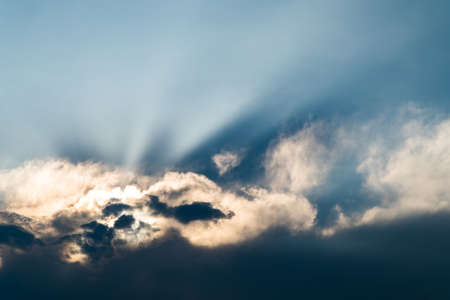 colorful dramatic sky with cloud at sunset.の写真素材