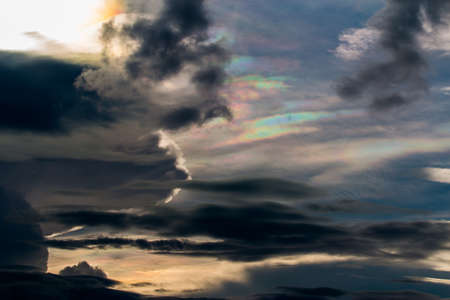 colorful dramatic sky with cloud at sunset.の写真素材