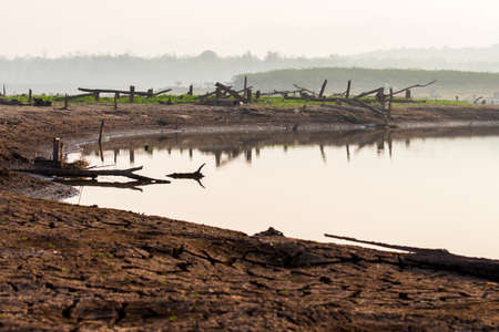 Cracked dry land without water.Abstract background.の写真素材