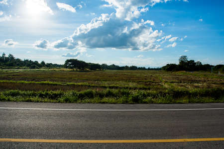 colorful dramatic sky with cloud at sunset.の写真素材