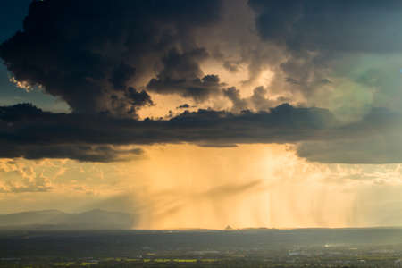 Storm clouds with the rainの写真素材