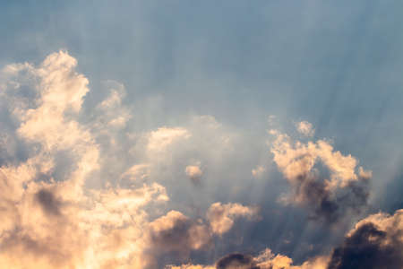colorful dramatic sky with cloud at sunset.